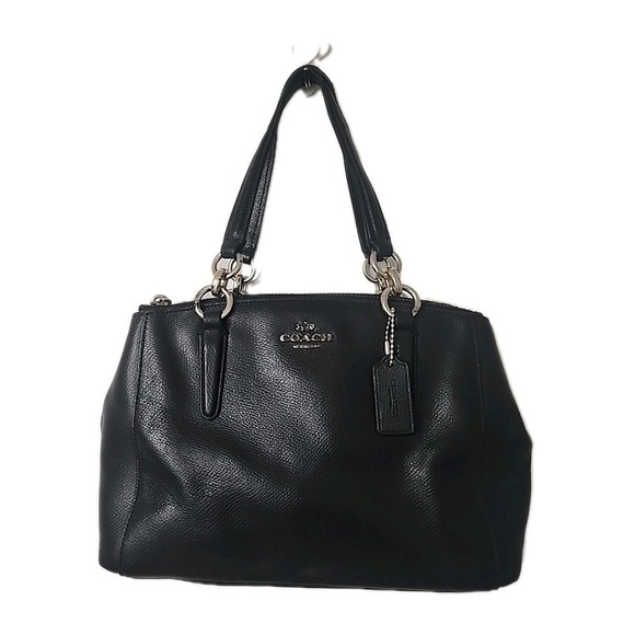 Coach Mini Christie Carryall Bag Black W/ Shoulder Strap Leather Purse - Picture 1 of 11